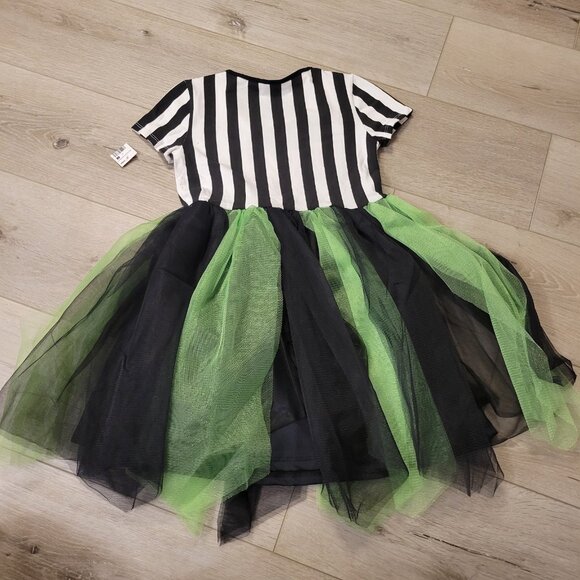 Girls BEETLEJUICE Movie Tutu Dress Sz Sm 6/6X Black Green White - Picture 4 of 5